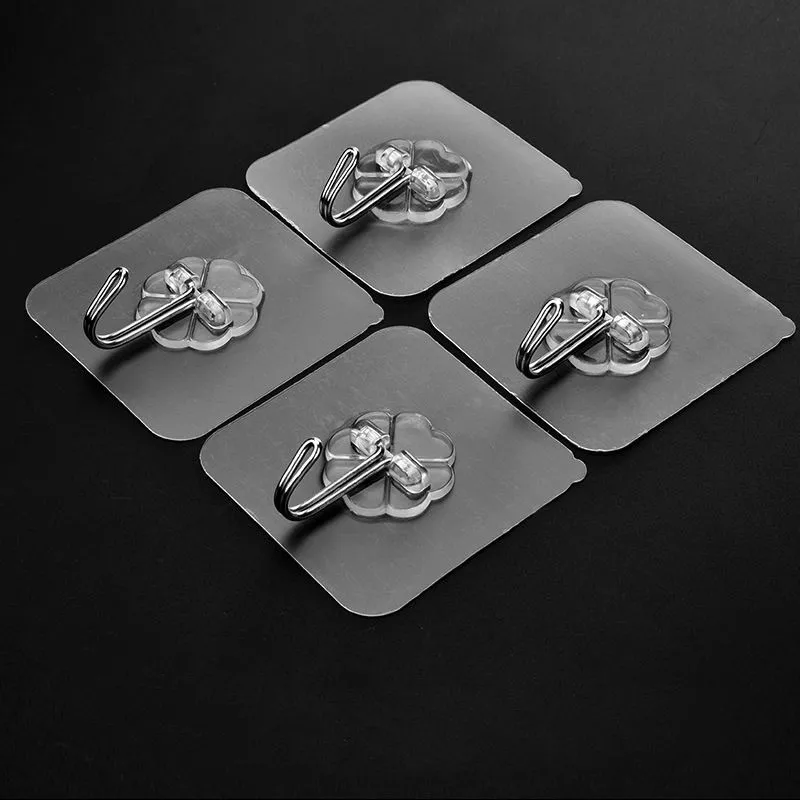 

2/4pcs Home Plastic Hooks Waterproof Sticky Hook for Kitchen Bathroom Shelf Sticker Sticking Wall Strong Adhesive Hook Hanger