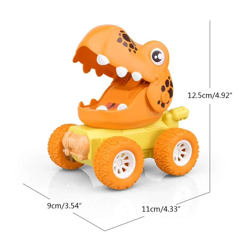 

P15C BPA Free Montessori Educational Baby Car Mini Cartoon Car Baby Plastic Friction Car Pull Back Inertia Car Dinosaur Toy