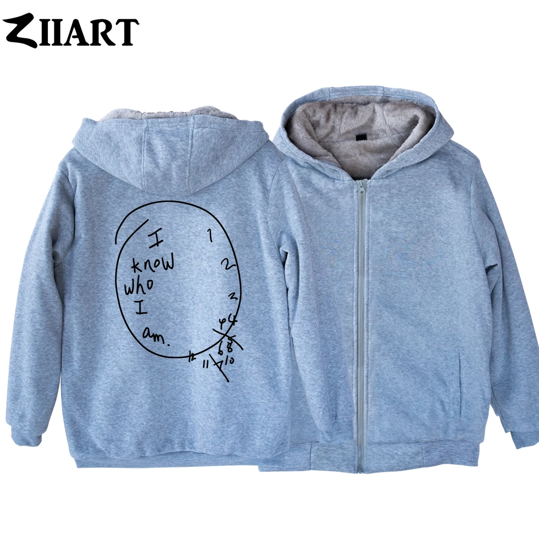 Man Boy Parkas Full Zip Coat I Know Who I am Wall Clock TV Series Hannibal Lector Plus Velvet Autumn Winter ZIIART