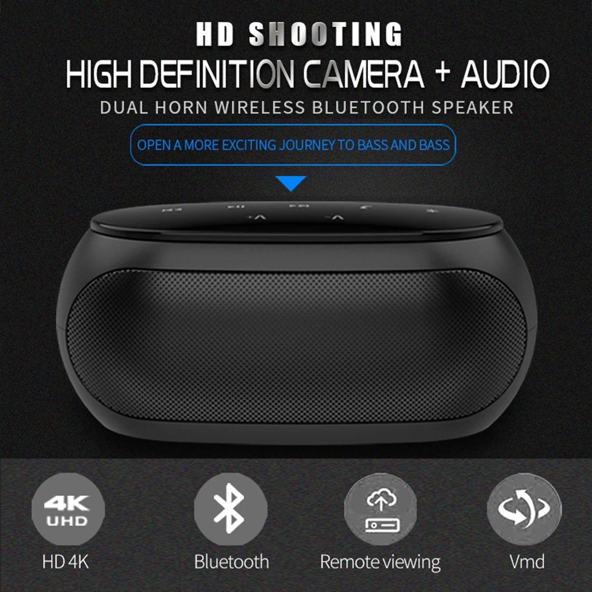 Беспроводная камера H14 HD 4K Wi-Fi динамик с ночным видением ИК Bluetooth портативная
