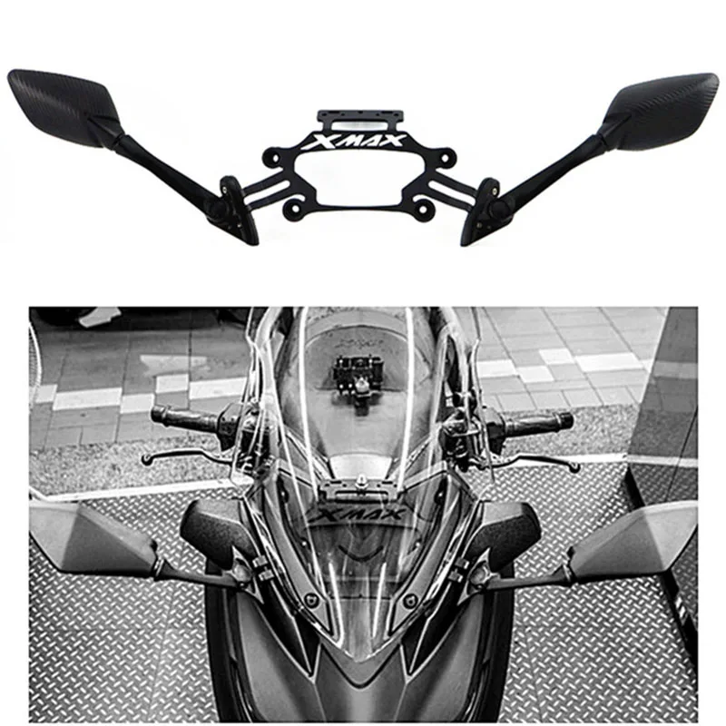 

Motorcycle Stand GPS Bracket Mobile Phone Navigation Plate Holder Rear View Mirrors For Yamaha XMAX 300 400 125 250