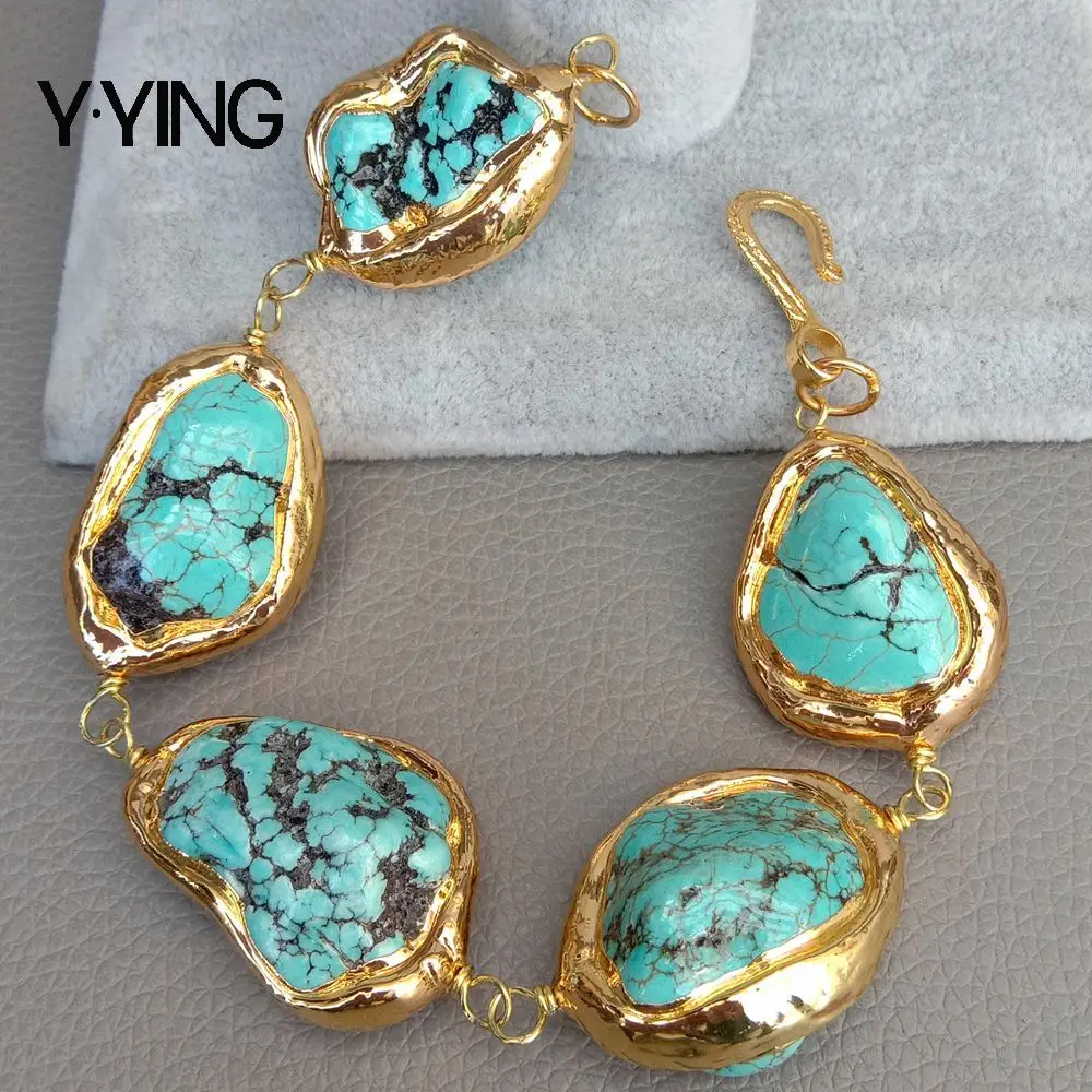 

Браслет произвольной формы, синий говлит, желтое золото 24 K, 9 дюймов