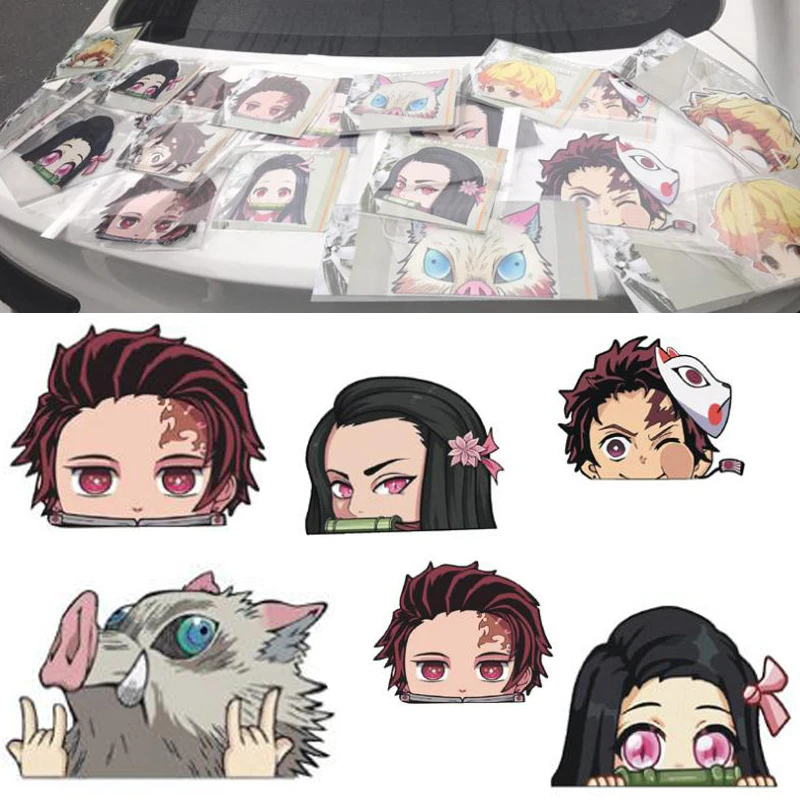 

Anime Demon Slayer Kimetsu No Yaiba Sticker Waterproof Funny Car Stickers Nezuko Kamado Tanjirou Hashibira Window Car Wrap