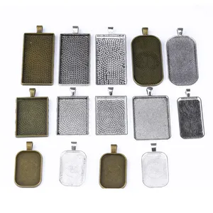 10 шт.лот, прямоугольный кабошон, основа для камеи, подвеска-лоток для ожерелья, брелка, для самостоятельного изготовления ювелирных изделий, оптовая продажа