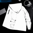 Светящаяся уличная одежда, мужская Светоотражающая куртка, Женская ветровка, повседневные куртки с капюшоном в стиле хип-хоп, Мужская Уличная одежда, блестящие ночные куртки