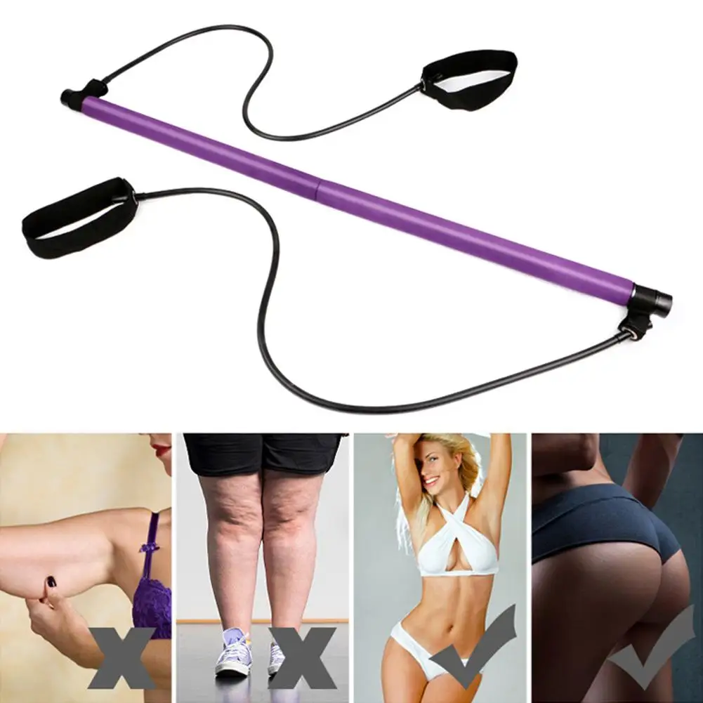 

Multi-functional Yoga Pull Rods Portable Gym Pilates Bar with Resistance Band for Chest-expanding Fitness Workout