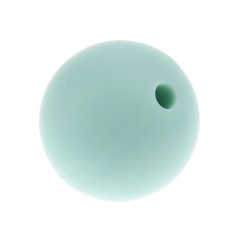 Fkisbox-Cuentas redondas de silicona para beb&eacute;s, mordedor sin BPA, joyer&iacute;a para dentici&oacute;n, cadena para chupete reci&eacute;n nacido, accesorios para sonajero, 50 piezas y 15mm-3