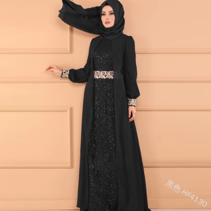 Расшитое блестками мусульманское женское поддельное два платья Инди фолк