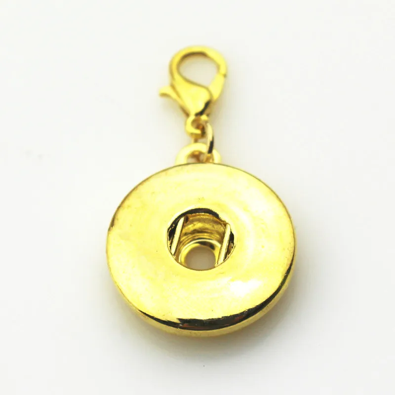 

New arrive 20pcs/lot Gold round lock snap pendant lobster clasp for 18mm snap buttons bracelet/necklace diy jewelry accessories