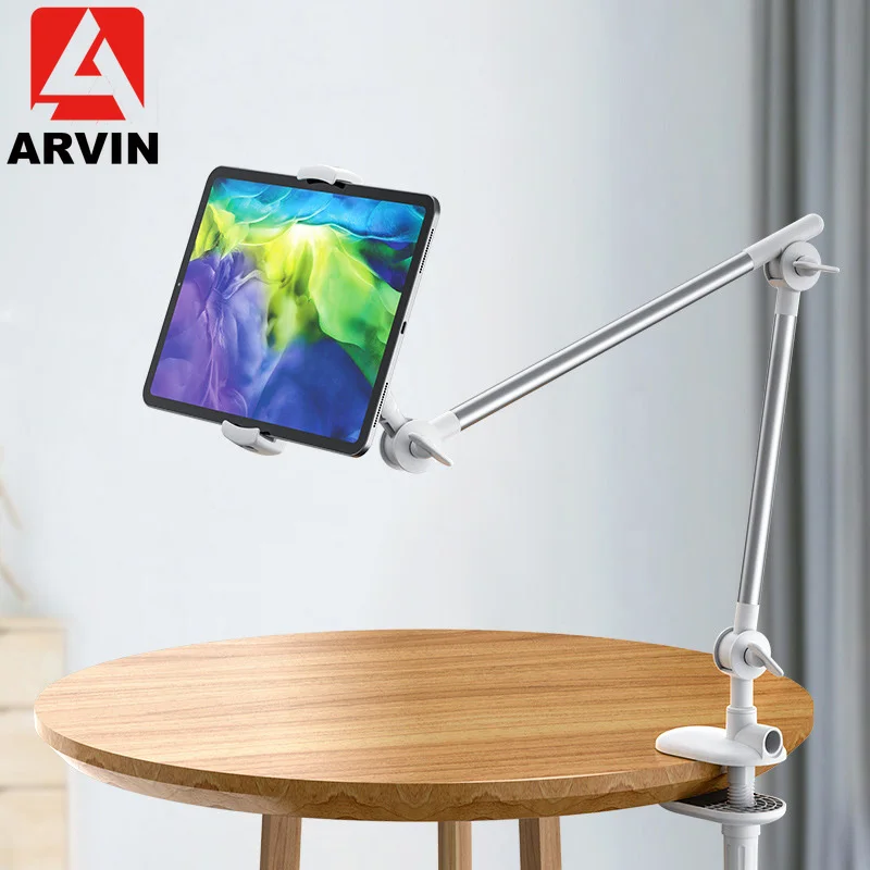 

Long Arm Tablet Phone Stand for IPhone Ipad Air Pro 11 Adjustable Desk Lazy Bed 4-11" Mobile Phone Mount Holder For iPhone 12 X
