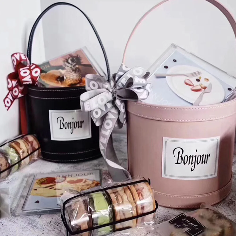 Коробки для цветов букет цветочный упаковочная коробка круглая коробка для свадебного торта Прозрачная ПВХ кожа цветок подарок пылезащитный выставки