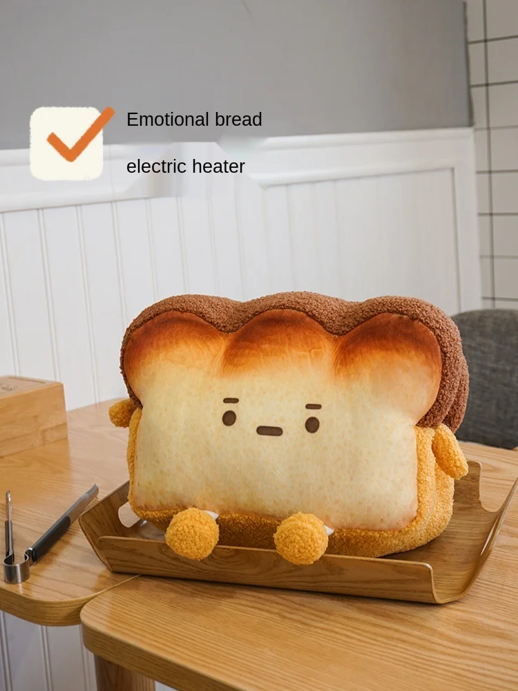 

Bread Hot Water Bag Rechargeable Heating Pad Plush Cute Korean Style Removable and Washable Hot-Water Warmer Explosion-Proof