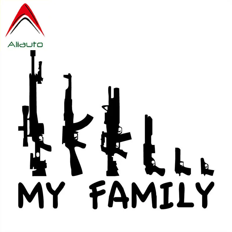 

Aliauto креативные автомобильные стикеры My Family Gun Мультяшные Веселые мотоциклетные виниловые наклейки для Volvo Renault Skoda Tucson Toyota,20 см * 18 см