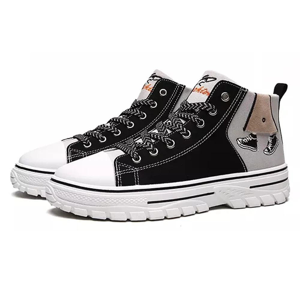

Men's canvas sneakers lace-up high-top shoes Spring and summer men's casual canvas shoes tennis shoes