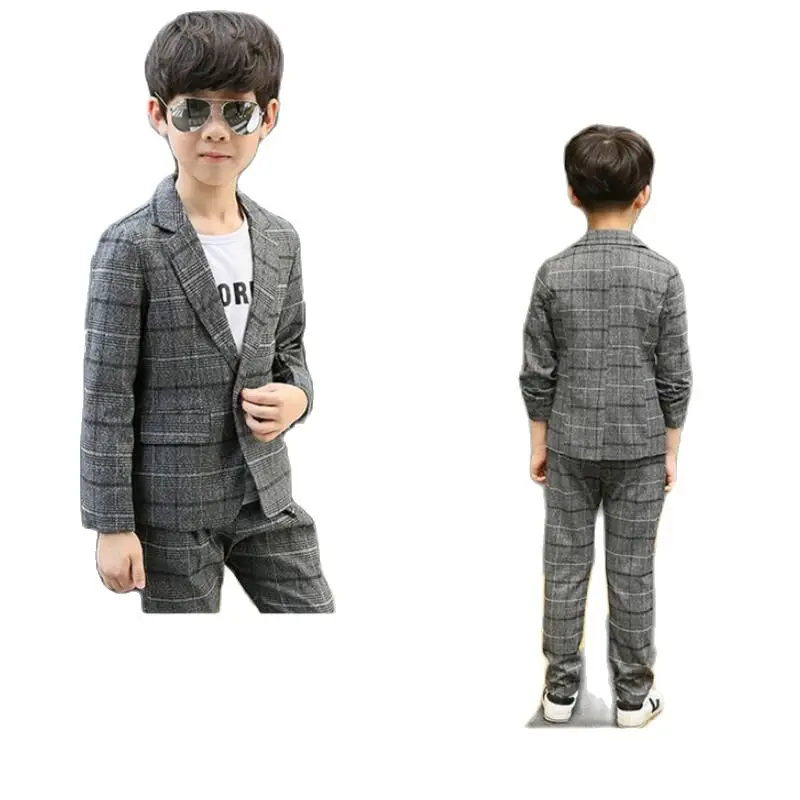 Spring boys clothes children Western-style Clothes Boys Cotton formal suits 2 pcs/set kids party jacket+pants | Детская одежда и