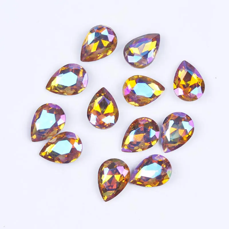 Water Drop Crystal Jewelry Hotfix Rhinestones For Clothes Loose non-Glue Glass Craft Accessories Rhinestone Nail Decor | Дом и сад