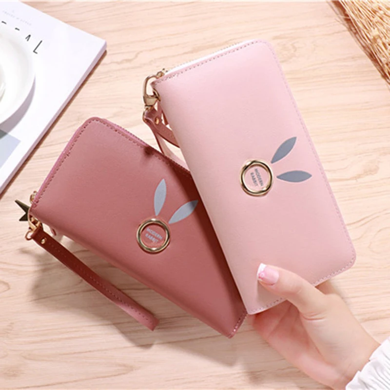 

Women's Wallet Small Purses Personalized Mini Female Zip For Teens Wallet Leather Organizer Cards Business Card Holder Wallet