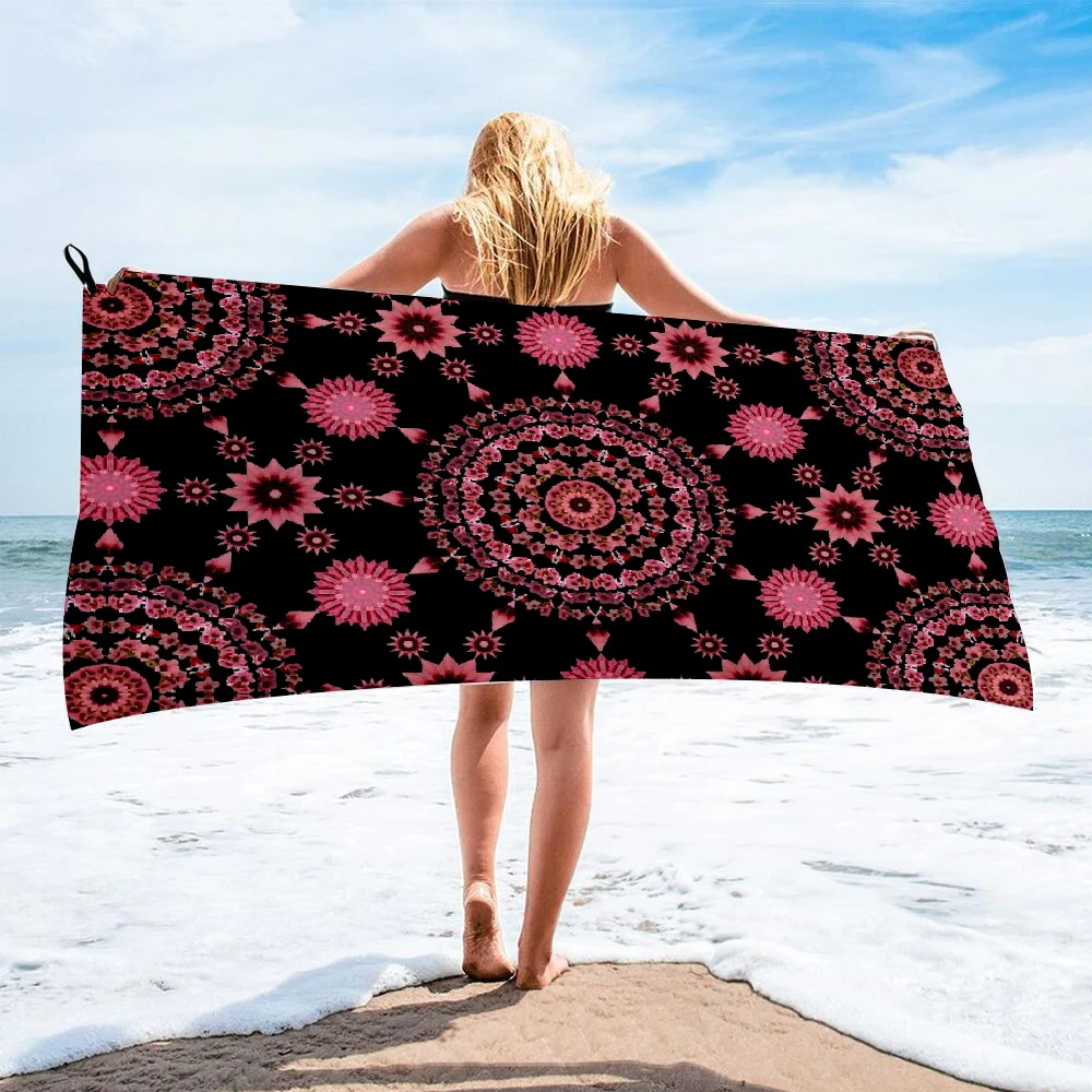 Банное полотенце с цветочным принтом пейсли пляжное мандалой женская шелковая