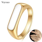 Новинка 2021, геометрическое эмалированное кольцо из нержавеющей стали с эпоксидной смолой для женщин и девушек, искусственные кольца для женщин, ремешок на палец