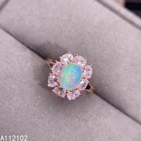 kjjeaxcmy fine jewelry s925 sterling silver inlaid natural opal new girl luxury ring support test chinese style with box