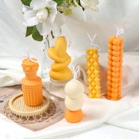 3d geometric line wave silicone candle mould aromatherapy candle mould diy handmade material resin mold candle making supplies
