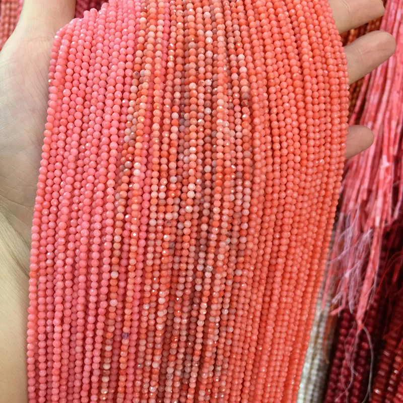 Бусины кораллового цвета из натурального камня для ювелирных изделий новые