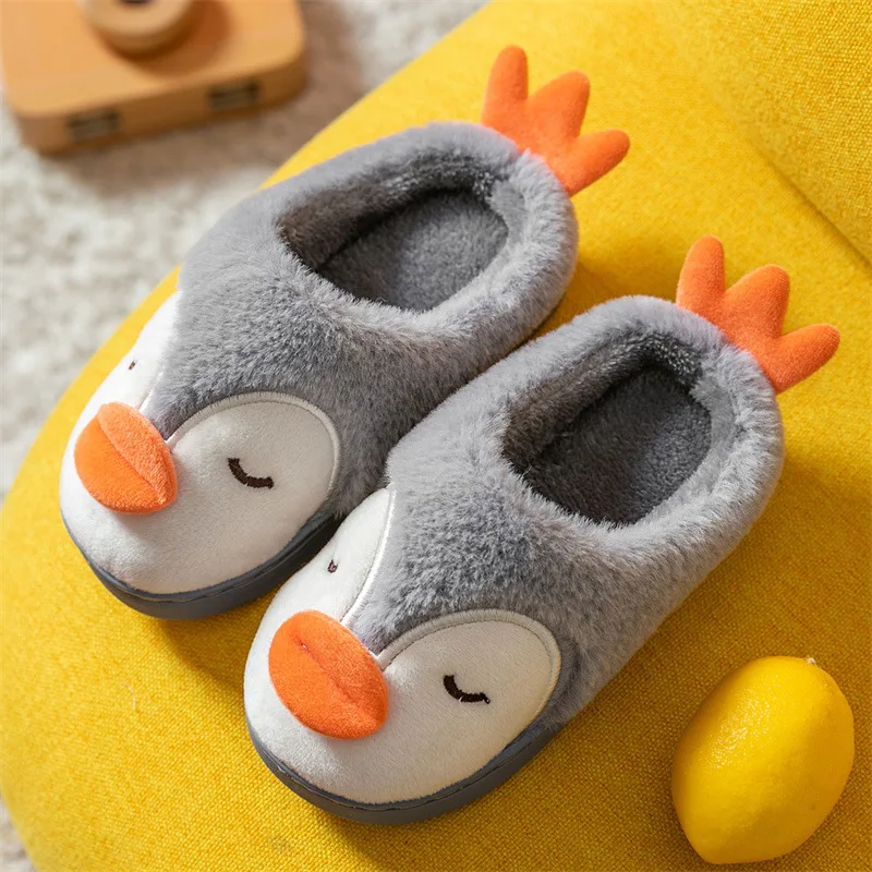 Zapatillas de casa de invierno para ni&ntilde;os y ni&ntilde;as, pantuflas de fondo suave, bonitos zapatos c&aacute;lidos de felpa de dibujos animados-0