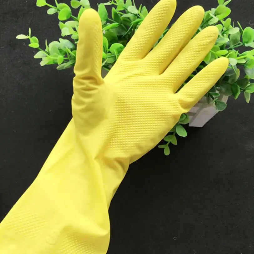 

Long Sleeve Kitchen Antiskid Waterproof Household Glove Warm Dishwashing Glove Water Dust Stop Cleaning Latex Rubber Gloves