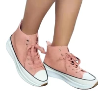 europe women shoes high top platform sneakers women fashion comfortable lace up breathable casual plus size sneakers woman