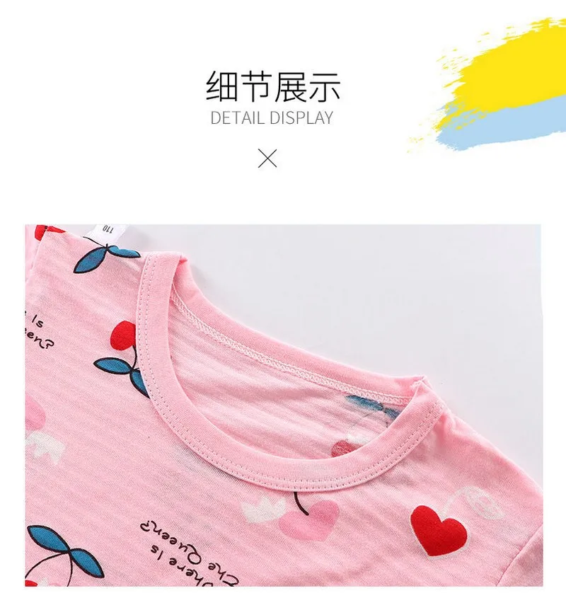 Детские пижамы летняя кимоно детские милые хлопковые и льняные Мультяшные для