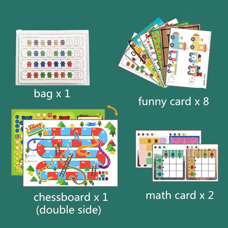 

Children Montessori Toy 1 set Boxed Counting Bear Montessori Educational Cognition Rainbow Matching Game Educational Toy