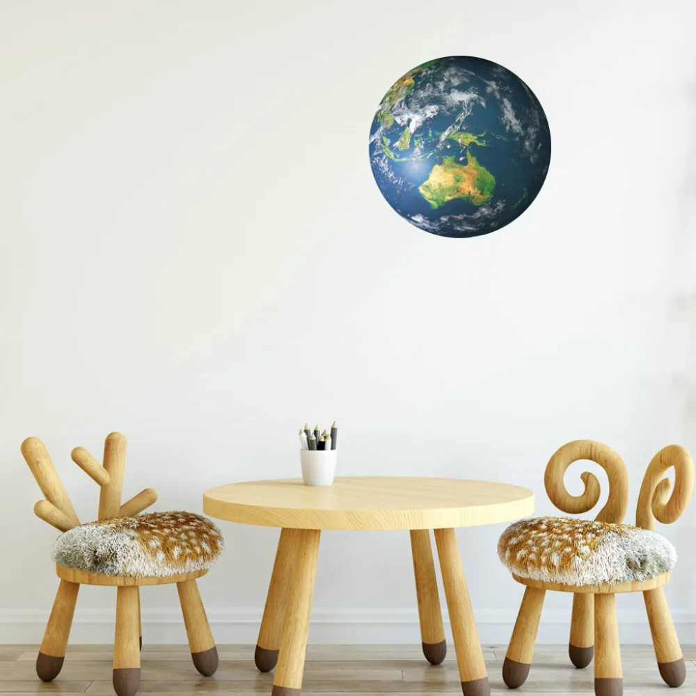 30cm Luminous Moon Earth Cartoon DIY 3D Wall Stickers for Kids Room Bedroom Glow In The Dark Wall Sticker Home Decor Living Room