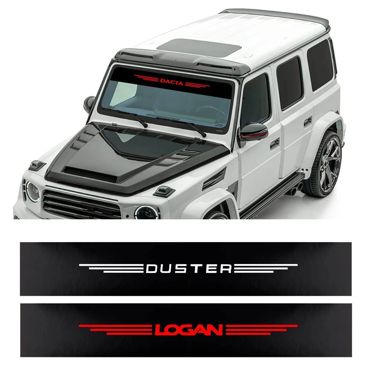 

Car Decoration Front Rear Windshield Stickers Decals For Dacia Lodgy 2 Mcv Sandero Duster Logan Dokker Van Jogger car Accessorie