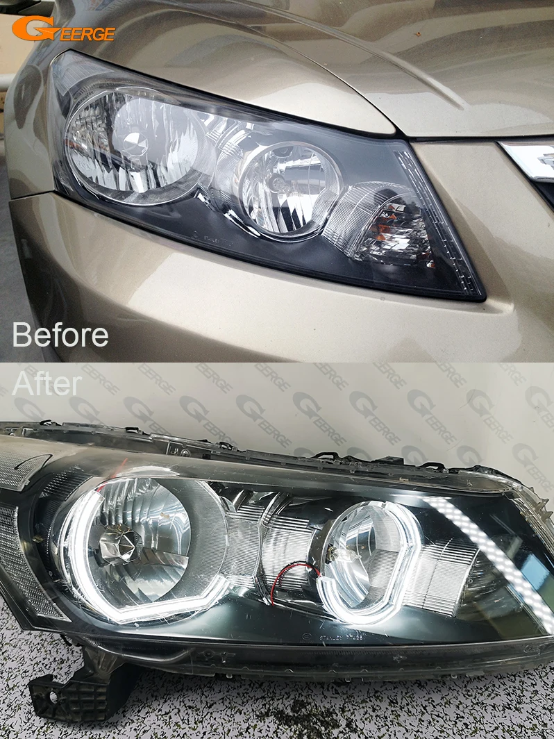 Для HONDA ACCORD 2008 2009 2010 2011 2012 Седан фары ультра яркие DTM M4 Стиль led Ангельские Глазки Halo