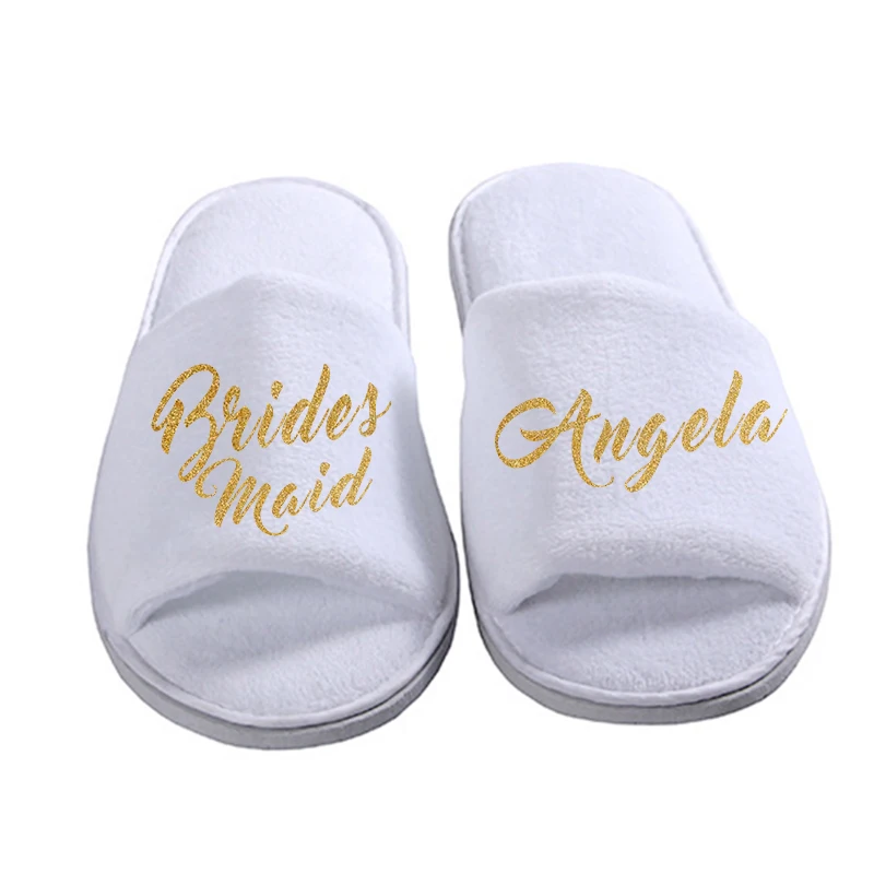 Индивидуальные свадебные тапочки Пляжные шлепанцы для невесты и подружки