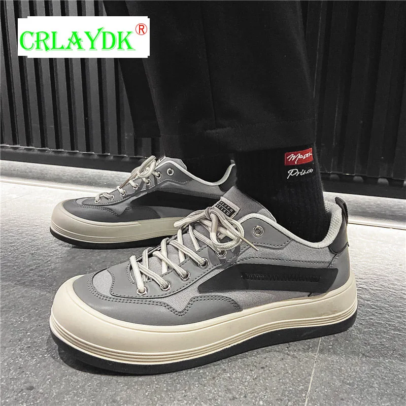 

Кроссовки CRLAYDK мужские на платформе, повседневные туфли на шнуровке, лоферы, Молодежная обувь для взрослых