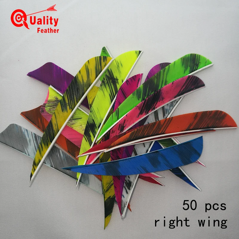 Стрельба из лука 4 дюйма 50 шт. разноцветное перо для стрельбы аксессуары охоты