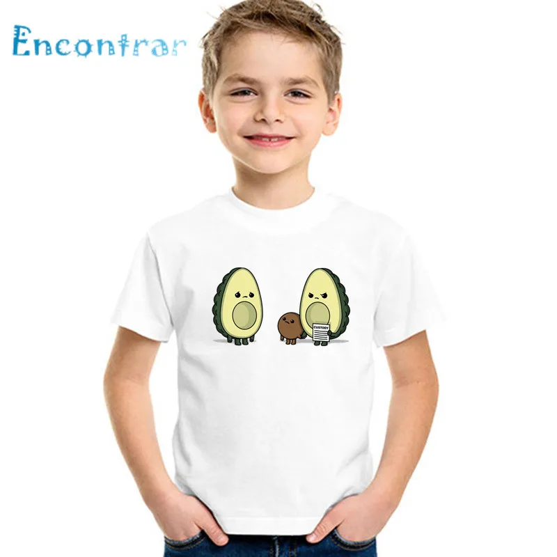 Футболка для мальчиков и девочек с принтом авокадо кошки вегана детская