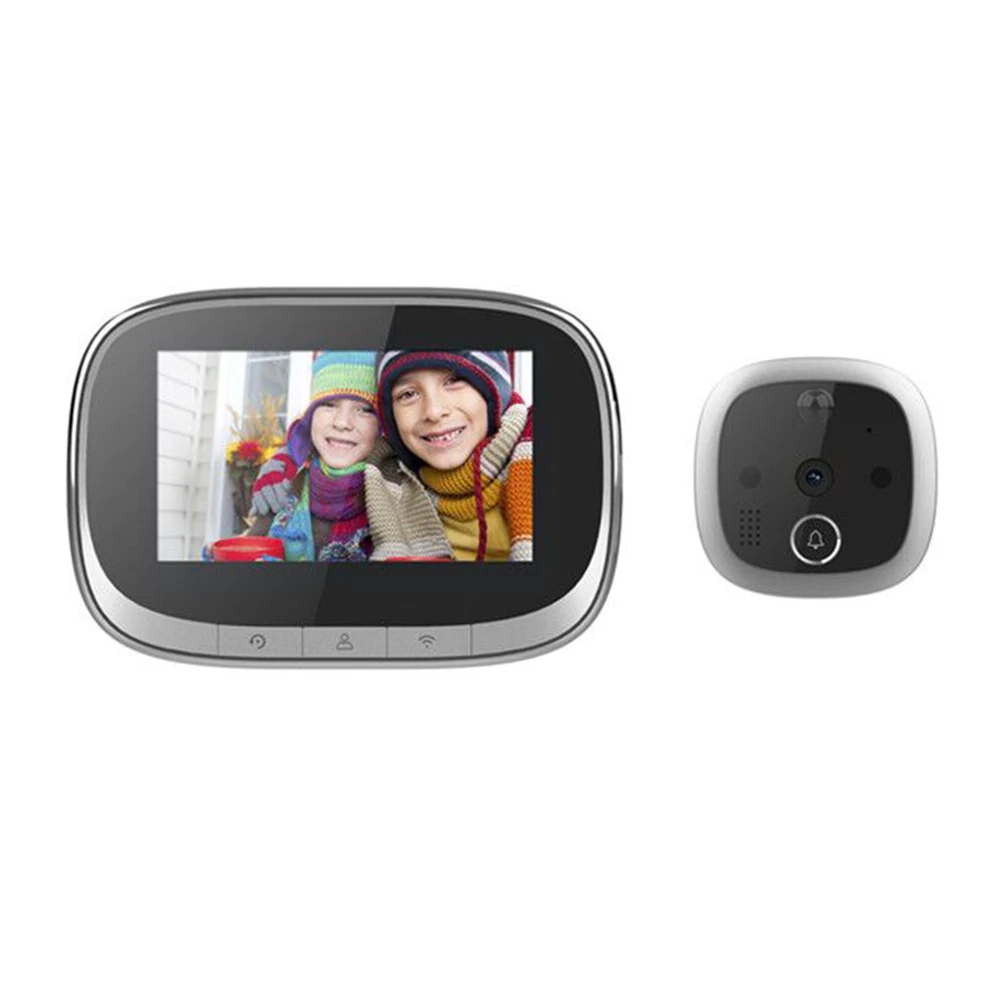 

Дверной видеозвонок с Wi-Fi, камера 4,3 дюйма, ЖК-экран высокой четкости с ночным видением, дверной звонок