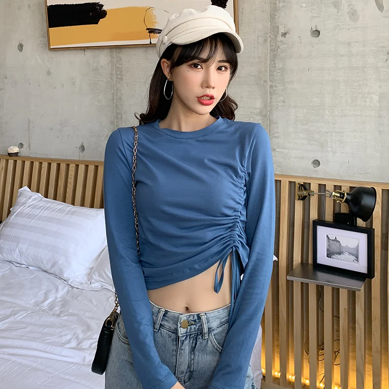 

BOBOKATEER Fashion Female Clothing Long Sleeve T Shirt Women Clothes O-Neck Woman Tshirts Cotton Tee Shirt Femme Dames Kleding