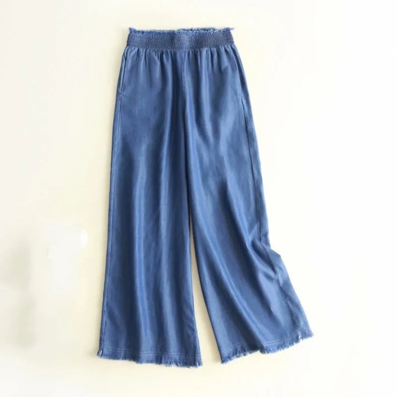 Женские джинсы свободного кроя с высокой талией широкие брюки Повседневная