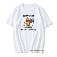 funny certified deep sea diver t shirt men scuba dive snorkeling sports diving pure cotton tshirt