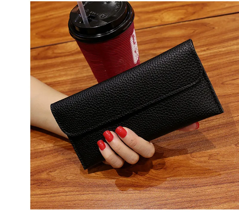 Womens Wallets Simple Purses Long Section Clutch Wallet Card Holder Female Hasp Slim Coin Pocket Purse Bag For Women 2019|Зажимы для