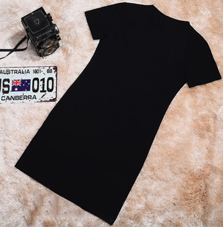 

plus size 5XL!2020 summer casual t-shirt dress women diamond short sleeve cotton tees dress