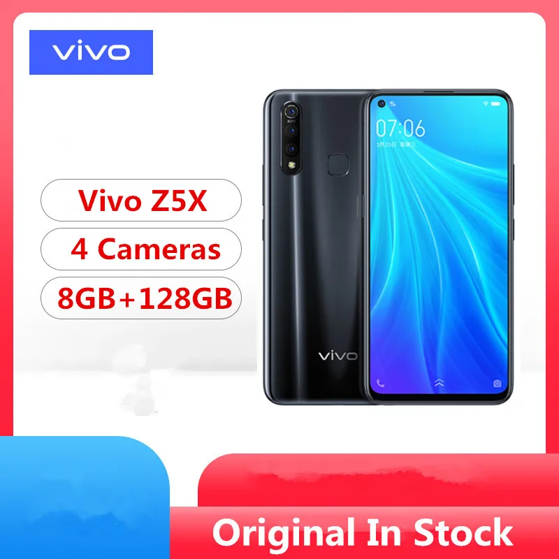 Мобильный телефон Vivo Z5X 4G LTE Snapdragon 710 Android 9,0 6,5" 2340X1080 8 ГБ ОЗУ 128 Гб ПЗУ 16.0MP отпечаток пальца 5000 мАч