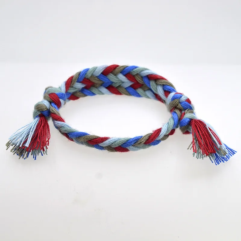

Wholesale Adjustable Bracelet Braided with Three-color Multi-strand String Cotton Woven Braided Handmade Adjustsize Rope