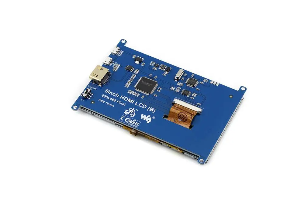 Waveshare 5-дюймовый HDMI LCD (B) с прозрачным корпусом 800*480 резистивный сенсорный экран