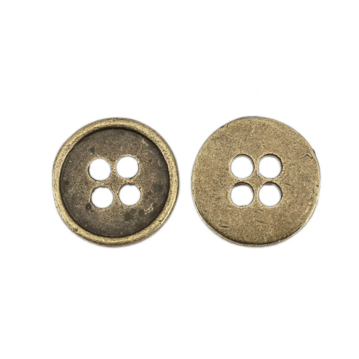 

50Pcs New Zinc Based Alloy Metal Sewing Buttons For DIY Clothing Crafts Scrapbooking 4 Holes Round Antique Bronze Color Buttons
