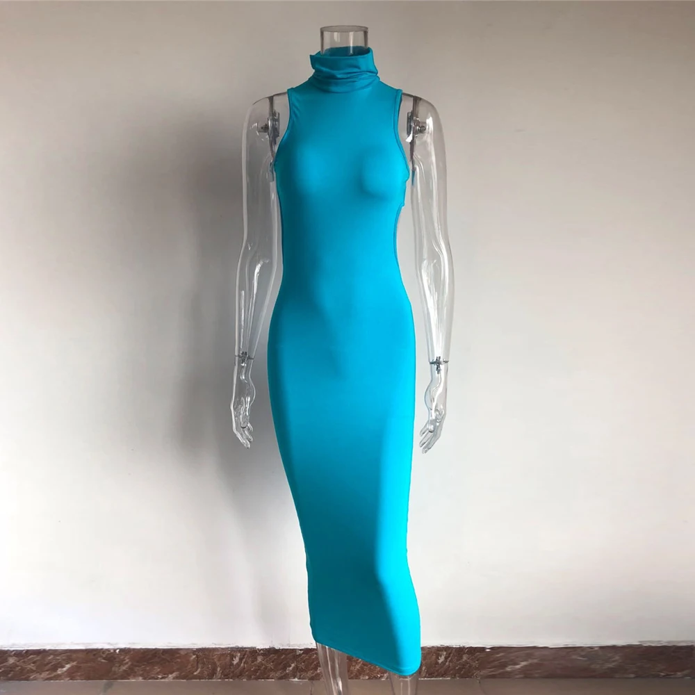 Vestidos de verano 2019 Летнее Длинное Платье макси с павлином синего цвета однотонные