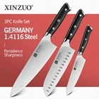 Набор кухонных ножей XINZUO, профессиональные универсальные инструменты из немецкой нержавеющей стали 1,4116 8 дюймов, шеф-повар 7 дюймов Satoku 5 дюймов, 3 шт.